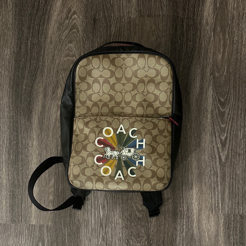 Coach Tan and Black Men's Backpack